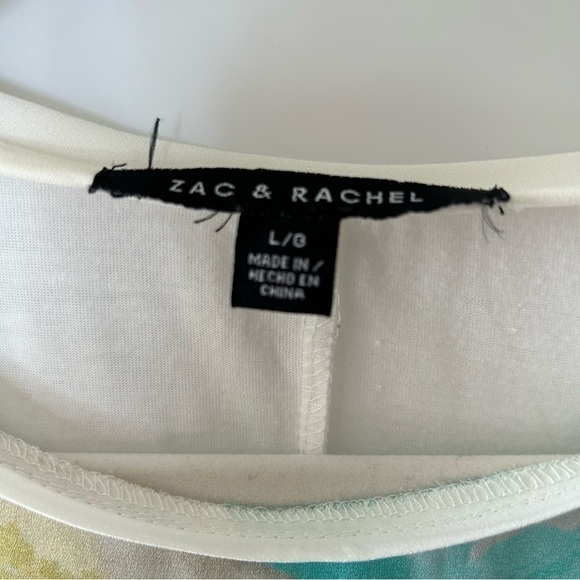 [L] Zac & Rachel White Floral Watercolour Style Sleeveless Blouse Tank Top - Picture 10 of 10